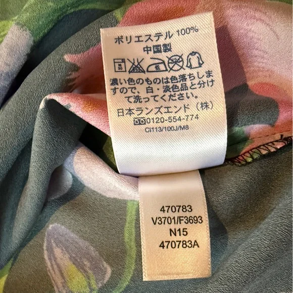 Lands’ End Black Multicolored Floral Dress Short Sleeve Womens Size S (6-8) NWOT - Picture 8 of 14